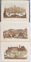 cca 1950 Budapest 9 db művészi rézkarcot tartalmazó leporelló / Leporello with 9 art etchings 12x17 ...