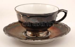 Bavaria porcelán mokkás készlet: fedeles kiöntő (M: 18,5 cm), cukortartó (m: 10,5 cm), kis kiöntő (m...