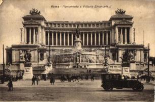Rome, Roma; 'Monumento a Vittorio Emanuele II' / statue of Victor Emmanuel II, automobile