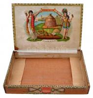 Tomasdiaz La Miel Habana szivarosdoboz, fa, javított, 25x16x4cm