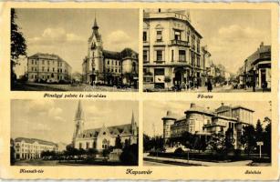 Kaposvár, Pénzügyi palota, Városháza, Fő utca, Kossuth tér, Színház (EK)