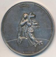 Német Államok ~1800. Jelzetlen Ag emlékérem Friedrich von Matthisson Lebenslied című művéből idézettel. Szign.: Daniel Friedrich Loos, A. Hofmann (26,74g/42mm) T:2- ph., forrasztásnyomok German States ~1800. Ag commemorative medallion without hallmark, with citation from Friedrich von Matthisson&#039;s Lebenslied. &quot;AUF / ZU DER STERNE / LEUCHTENDER FERNE / BLICKE VOM STAUBE / MUTHIG DER / GALUBE&quot;. Sign.: Friedrich Loos, A. Hofmann (26,74g/42mm) C:VF edge error, soldering marks