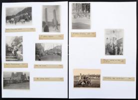 1936 Kirándulás Berlinben az olimpia idején, kartonra ragasztott, feliratozott fotók, 21db, 6x8cm