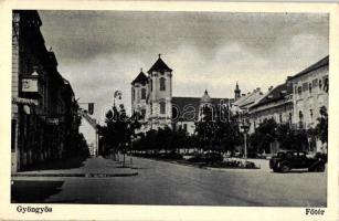 Gyöngyös, Főtér, templom, automobile