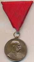 1898. Jubileumi Emlékérem Fegyveres Erő Számára Br kitüntetés mellszalaggal T:2,2- Hungary 1898. Commemorative Jubilee Medal for the Armed Forces decoration with ribbon C:XF,VF NMK 249.