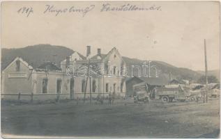 1917 Kimpolung Vasútállomás, fotólap, 9x14cm