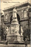 Milano, Milan; 'Mon. a Leonardo da Vinci' / statue of Leonardo da Vinci