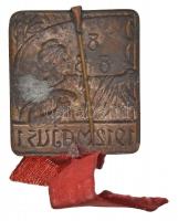 1912. "1912. május 1." Br lemezjelvény szalaggal (36x31mm) T:2- hajlott lemez