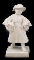 Herendi malacos legény, fehér mázas porcelán figura(Vastagh Gyné), jelzés nélkül, hibátlan, m: 19 cm