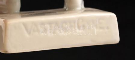 Herendi malacos legény, fehér mázas porcelán figura(Vastagh Gyné), jelzés nélkül, hibátlan, m: 19 cm