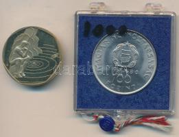 1980. 100Ft "Szovjet-magyar közös űrrepülés" eredeti polmbált MNB tokban + 2000. 200Ft &qu...