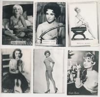 26 db híres színésznőkről készült csábító, többségében finoman erotikus fotó(Jayne Mansfeild, Elisabeth Taylor, Sophia Loren, Brigitte Bardot, Marion Michael, stb.), 9,5x6,5 cm