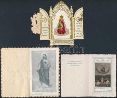 cca 1900 3 db kinyitható litho búcsújáró, zarándoklati emlék