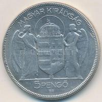 1930. 5P Ag "Horthy jobbra" T:3