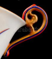 Rosenthal mokkás csésze és alj, jelzett (Kunst Wendler), kézzel festett, hibátlan