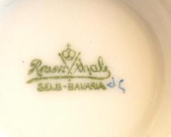 Rosenthal mokkás csésze és alj, jelzett (Kunst Wendler), kézzel festett, hibátlan