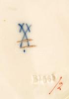 Meissen mokkás csésze és alj, kézzel festett, jelzett, hibátlan