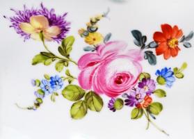 Dísz kaspó, kézzel festett, jelzett (korona), hibátlan,  23×15 cm, m:15 cm