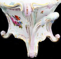 Dísz kaspó, kézzel festett, jelzett (korona), hibátlan,  23×15 cm, m:15 cm