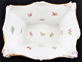 Dísz kaspó, kézzel festett, jelzett (korona), hibátlan,  23×15 cm, m:15 cm