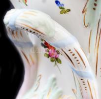 Dísz kaspó, kézzel festett, jelzett (korona), hibátlan,  23×15 cm, m:15 cm