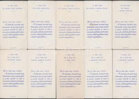 cca 1920-1930 Rózsafüzér titkokat ábrázoló szentképsorozat, 15 db