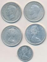 Kanada 1943-1967. 25c Ag (4x) + 1967. 10c Ag T:2,2-,3
Canada 1943-1967. 25 Cents Ag (4x) + 1967. 10...