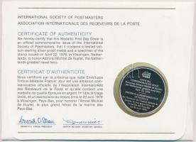 Hollandia 1976. "Michiel de Ruyter" Ag emlékérem felbélyegzebb borítékban, ismertető leírá...