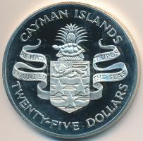 Kajmán-szigetek 1974. 25$ Ag "Winston Churchill születésének centenáriuma" (51,3g/0.925) d...