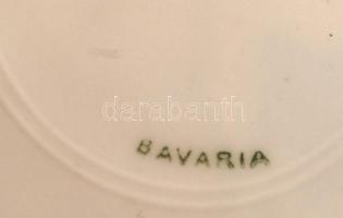Bavaria dísztányér, kézzek festett, jelzett, kopott, d:27 cm