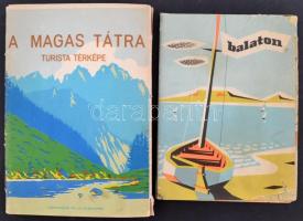 cca 1960 A Magas-Tátra és a Balaton turista térképe az 1960-as évekből