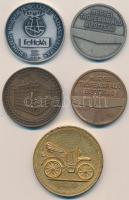 5db-os vegyes magyar emlékérem tétel, közte 1992. "1. Budapesti Fegyver Horgász és Vadászkiállí...