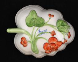 Herendi csipkebogyó mintás tálka, kézzel festett, jelzett, hibátlan, 10×7 cm