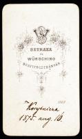 1875 Korytnica keményhátú fotó. (Würsching fotó) / Korytnicza vintage photo 7x11 cm