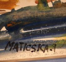 Maticskai jelzéssel: Tanya, akvarell, papír, paszpartuban, üvegezett fa keretben, 30,5×39,5 cm