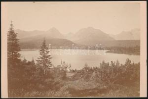 1875 Csorba tó keményhátú fotó. (Divald fotó) / Csorba See vintage photo 16x11 cm