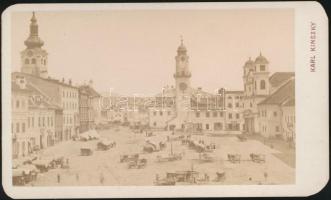 1875 Besztercebánya vásár keményhátú fotó. (Karl Kinszky fotó) / Bistrica vintage photo 7x11 cm