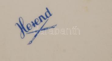 Herend szamóca mintás tálca, kézzel festett, jelzett, hibátlan, 40×28 cm