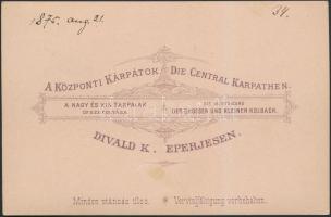 1875 Tátra, Nagy és kis Tarpatak összefolyása, Divald Károly keményhátú fotó. / Tatra vintage photos...