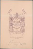 1875 Tátrafüred, Divald Károly keményhátú fotó. / Tatra vintage photos 16x11 cm