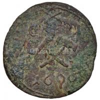 Selmecbánya 1696. Bányászbárca Cu "I. Lipót" Körmöcbánya (1.79g) T:3 hullámos lemez, erős ...