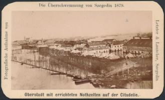 1879 A nagy szegedi árvíz. Szükségsátrak a citadellán Eredeti keményhátú fotó. Letzter & Lauscher felvétele 10x7 cm