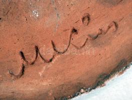 Mikus Sándor (1903-1982): Fali dísztál, festett kerámia, hibátlan, jelzett, d:34,5 cm