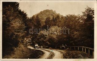 Felsőbánya, Baia Sprie;Szerpentin út a Gutinra / road to the mountain, automobile