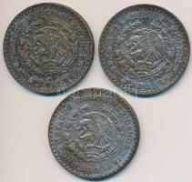 Mexikó 1961. 1P Ag (2x) + 1962. 1P Ag "Függetlenség" T:2,2- patina
Mexico 1961. 1 Peso Ag...