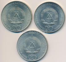 NDK 1972A 20M Cu-Ni "Wilhelm Pieck" (3x) T:2
GDR 1972A 20 Mark Cu-Ni "Wilhelm Pieck&...