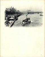 London, Thames Embankment, ships, Court Card, minicard (8,9 cm x 11,5 cm)