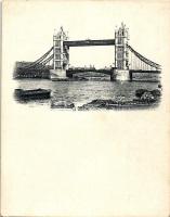 London, Tower bridge, ships, minicard (8,9 cm x 11,5 cm) (EB)