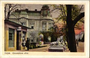 Eszék, Osijek; Alexandrova ulica, Tramvajska stanica / street, tram station