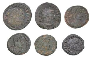 Római Birodalom 6db klf bronzpénz T:vegyes Roman Empire 6pcs of diff bronze coins C:mixed